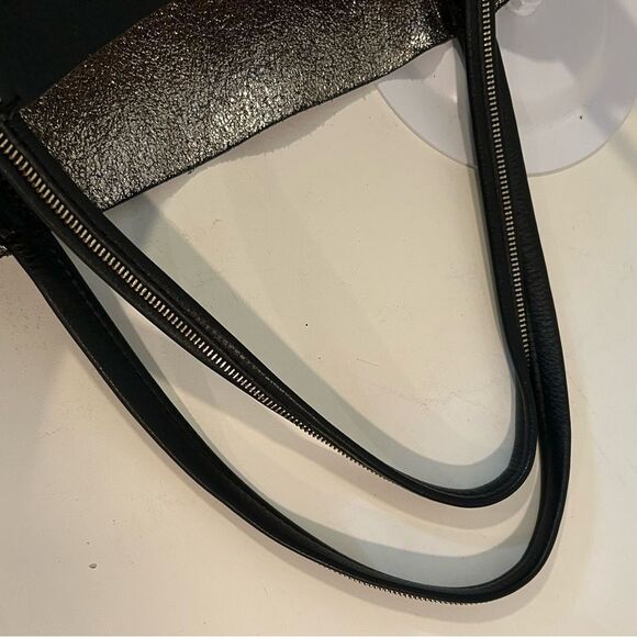 BOTKIER BLACK PEBBLE LEATHER SOHO ZIPPER TRIM TOTE SHOULDER BAG $298 - Picture 9 of 15